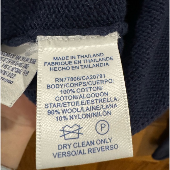 Vintage Tommy Jeans (Hilfiger) Star Front Sweater w/Red Stripes. Rolled hem - Picture 7 of 10